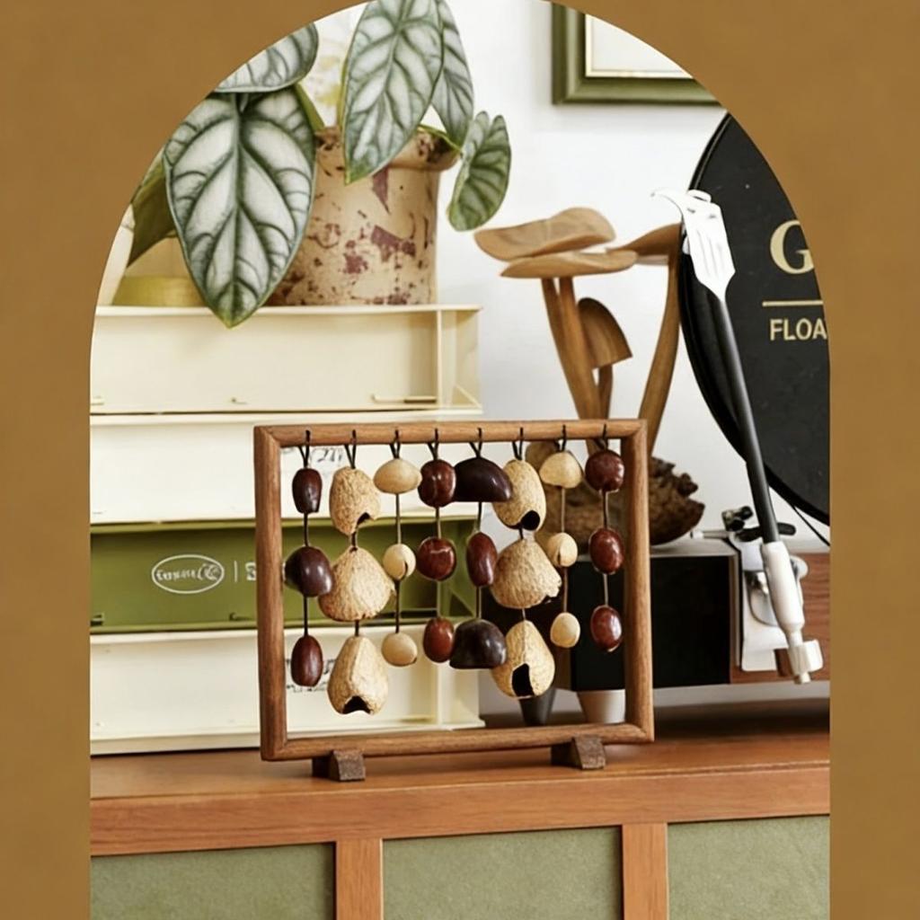Bundle Arrangement Bell Rattle Healing Musical Instrument Fruit Wind Chimes Handmade Indonesian Water Play Sound Ornament