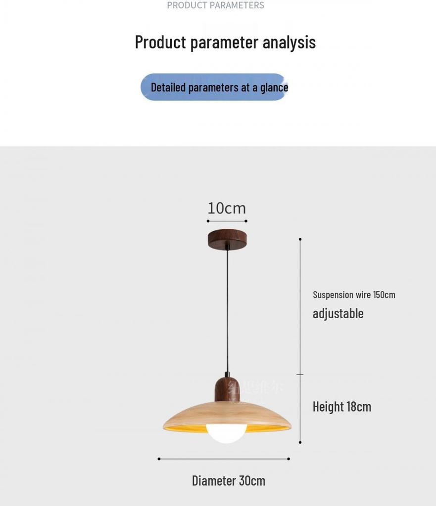 Japanese Retro Wabi-Sabi Pendant Light - Solid Wood Bedroom or Bar Counter Lamp