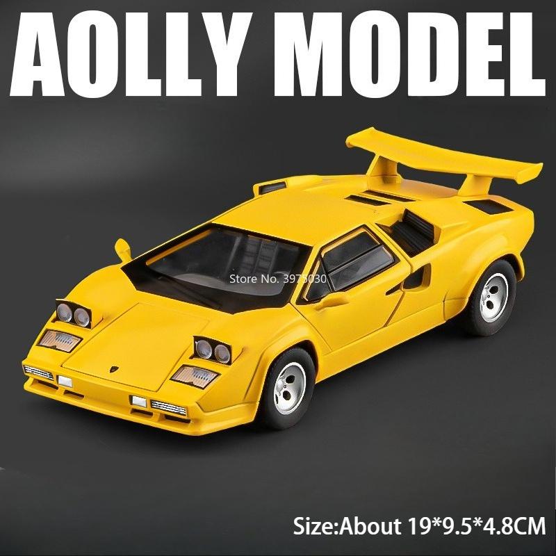 1:24 Lambor Countach Lp500S Yangwang U9 Modèles Voitures Jouet Portes Ouvertes Supercar Avec Système à Friction Véhicule Miniature Cadeaux de Noël pour Enfants