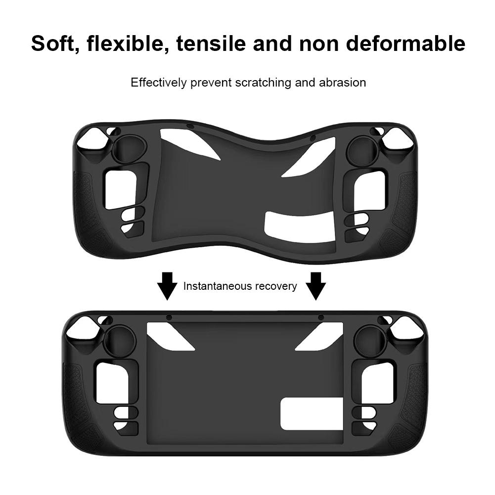 Silicone Console Housing Anti Slip Soft Shell Protective Case Cover with Foldable Bracket Replacement Accessories for Steam Deck