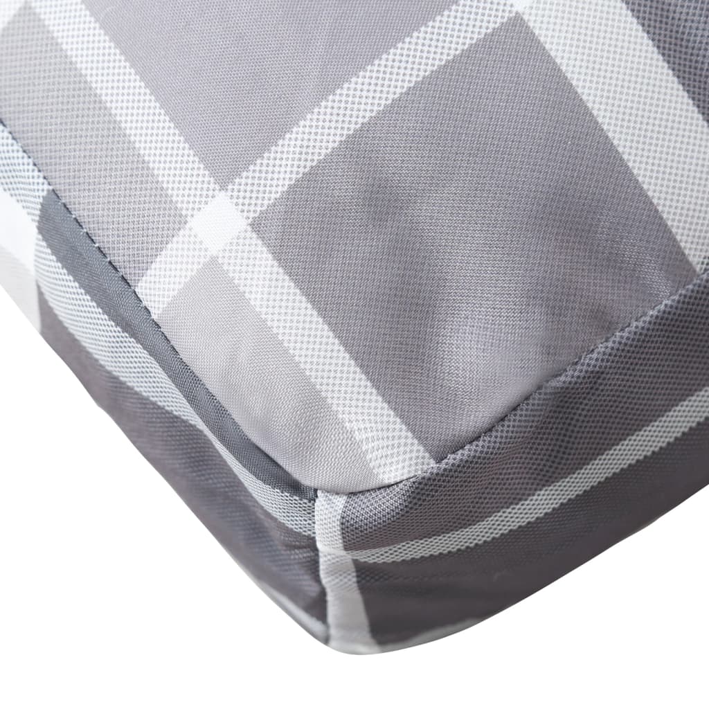 2 Piece Pallet Cushions Gray Checkered Pattern Fabric