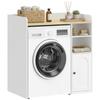 Washing Machine Cabinet Bathroom Cabinet 93.5 x 60 x 100 cm White and Natural