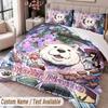 Custom Name Text 3Pcs Bedding Set Spy × Family Duvet Cover And Two Pillowcases