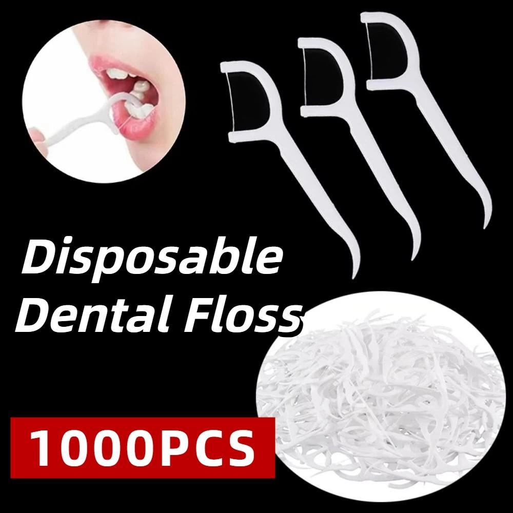 1000Pcs Tooth Cleaning Disposable Dental Floss Oral Hygiene Care Dental Floss Stick Teeth Cleaning