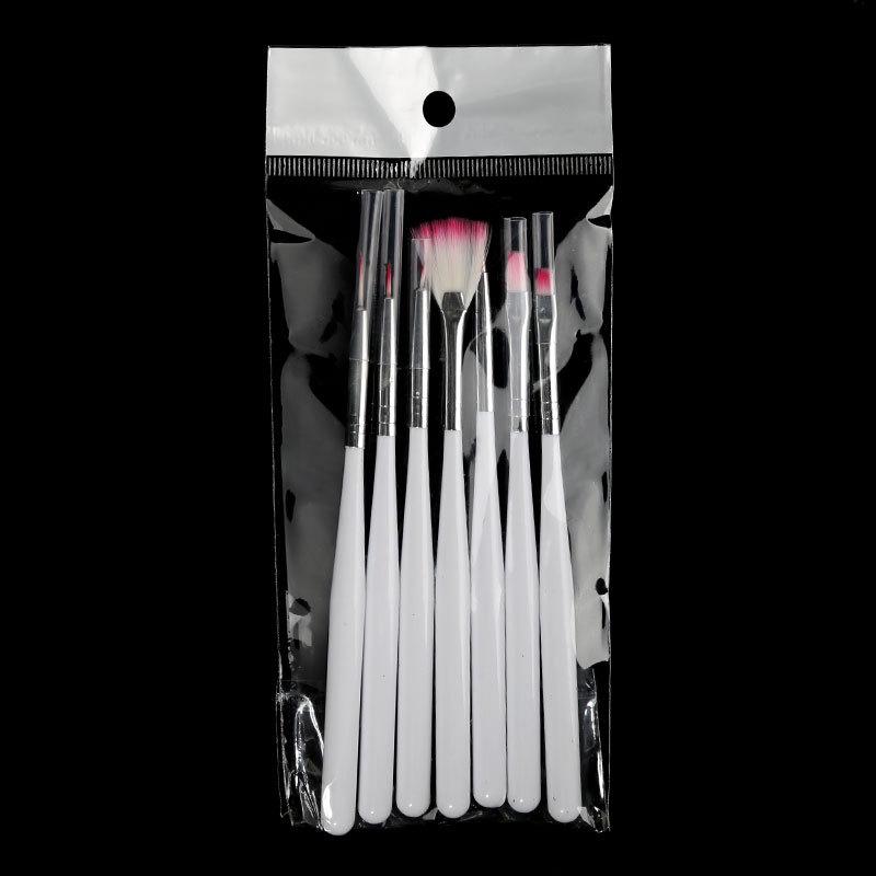 7-Piece Nail Art Pen Set: Carving & Striping Brushes with White Handles