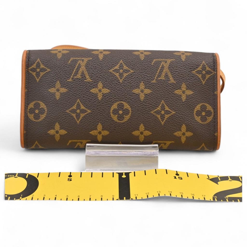 Auth LOUIS VUITTON Monogram Pochette Twin PM Shoulder Bag Brown PVC Canvas Women’s lv6934ce