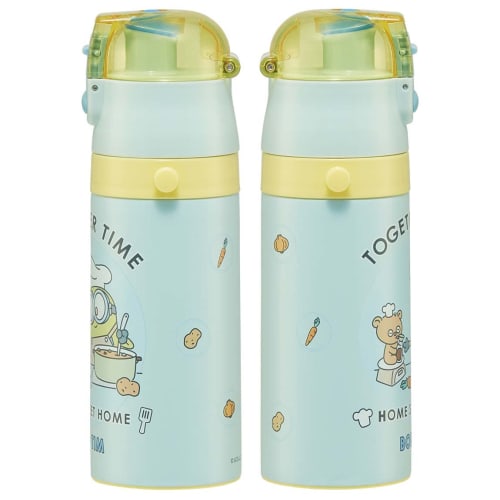 Skater Children's Water Bottle, 2-Way, 420ml (Direct Drinking) or 350ml (Cup Drinking), Minion Design 23, for Boys and Girls, Small Capacity, Stainles