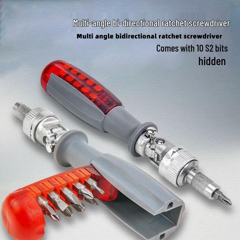 10-Piece Telescopic Ratchet Screwdriver Set - Bendable, Adjustable Phillips & Flathead Tools