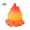 Outdoor Camping Scene Decor Micro Landscape Ornament Resin Campfire Model Miniature Figurine Desktop with Realistic Flame Texture for Dollhouse Small