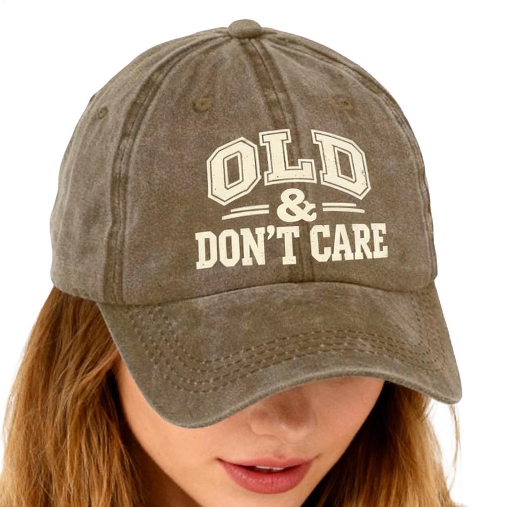 Vintage Baseball Caps Retro OLD Dont Care  Printing Hat Unisex Style Distressed Washed Headwear Outdoor All Seasons Travel Hats