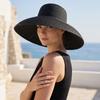 Fashion Boho Straw Hat Wide Brim Visor Weave Hat Lightweight Breathable Beach Hat Summer