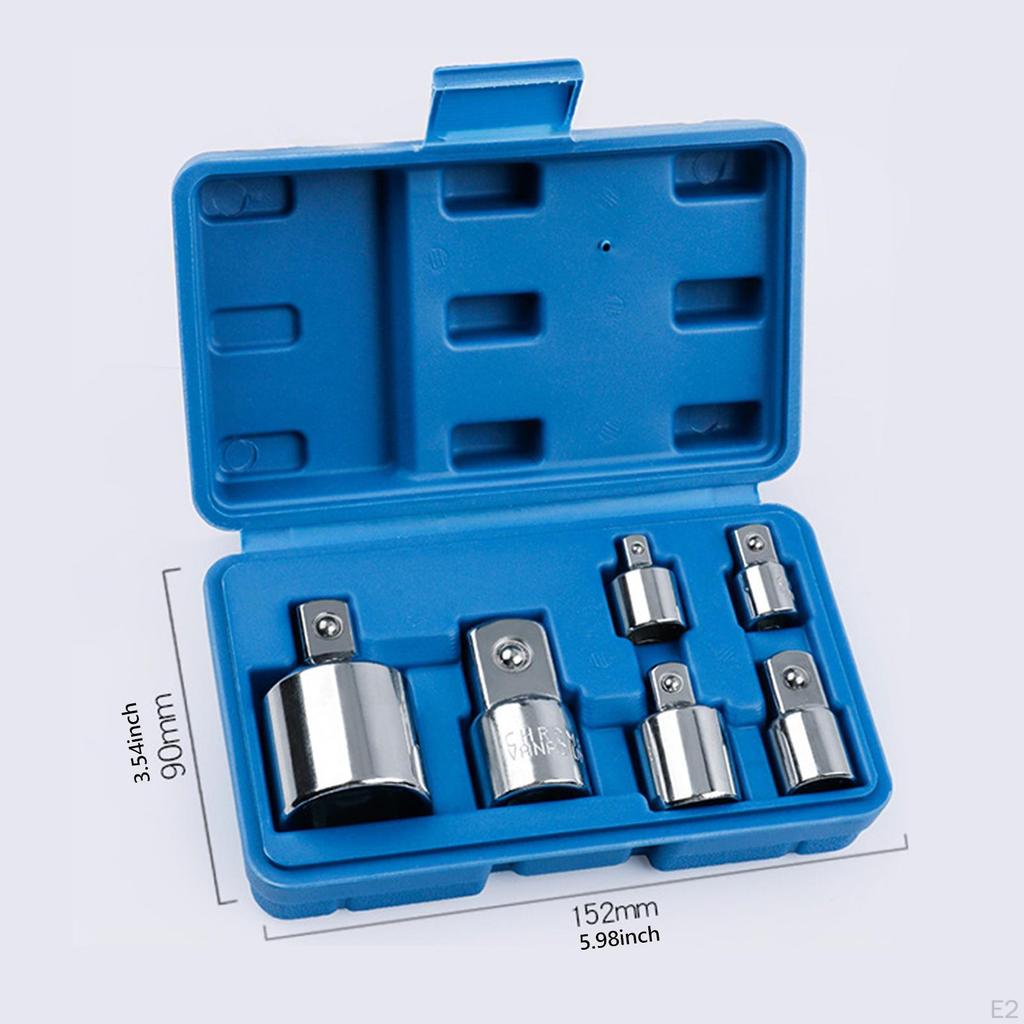 6 Pieces Square Ratchet Socket Adapter Drive Reducer Set Driver Conversions for Homes