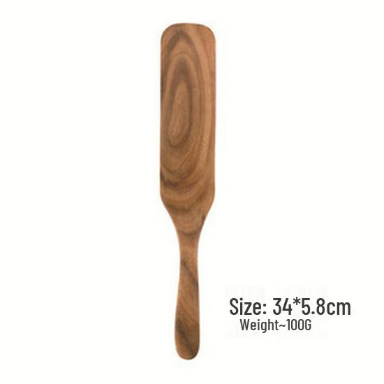 Non-Stick Pan Special: Teak & Acacia Wood Spatula, Stir-Fry Set, Salad Fork & Slotted Spoon