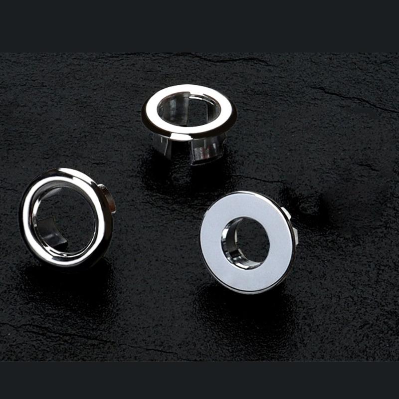 4er-Pack Überlaufabdeckungen für Waschbecken im Badezimmer, Kunststoff, Chrom-Finish, für universelle Keramikbecken, Lochabdeckungen