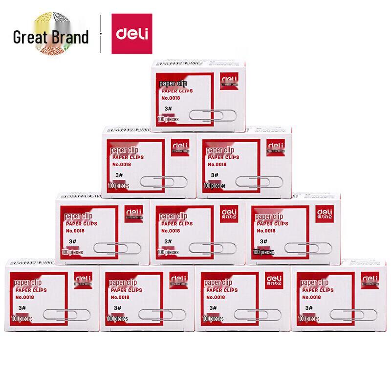 Deli Nickel-Plated Metal Paper Clips