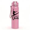 1PC Ballerina Dancer Silhouette Print 750ml Color Plastic Sports Water Bottle Leakproof Flip Straw Lid Suitable for Sports Office Home Use