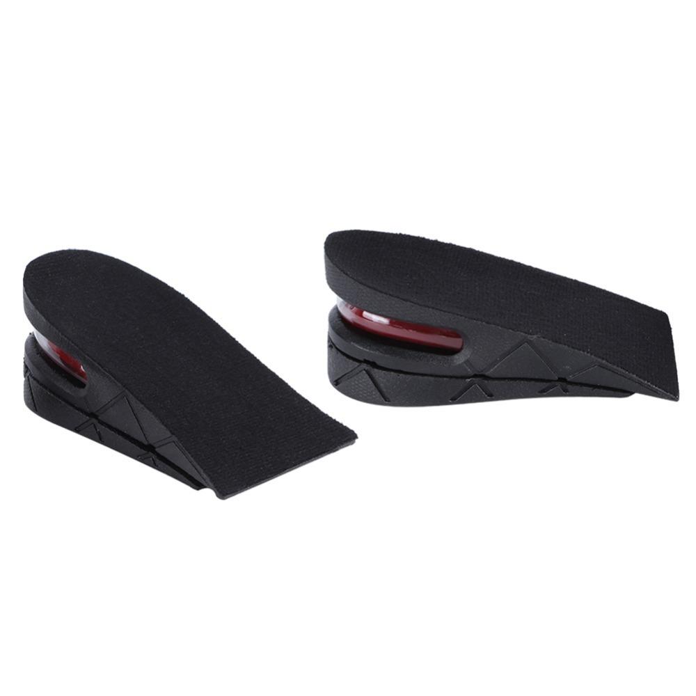 Comfortable 2-layer Height Increase Insoles Unisex Black Inner Height Insoles 5cm Thick Air Cushion Insoles Daily Wear