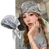 Y2K Small Square Scarf Geometric Shape Leopard Print Silk Scarf Elegant Satin Hijab  Beach