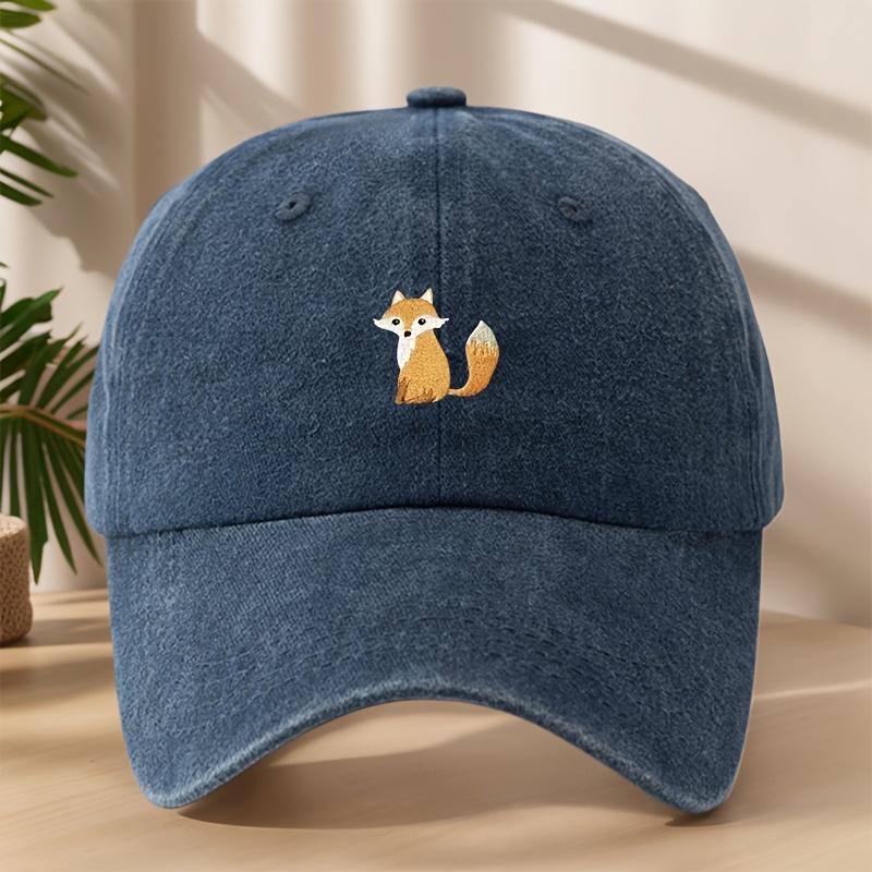 XIXIGO Cap Klassieke Gewassen Vintage Vos Geborduurde Baseballpet Unieke Straat HipHop Hoed voor Buiten Recreatie Geschikt voor Elk Seizoen One Size