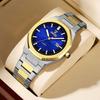 NARY Octagonal Men's Quartz Watch 9034 with Calendar and Steel Band