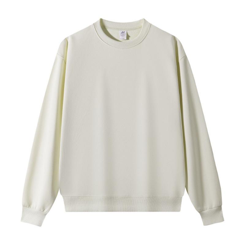 Autumn and winter new cotton crew neck sweater solid color loose casual men's and women's tops