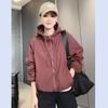 Damenjacke Sommerjacke Dünne Jacke Großer Reißverschluss Kapuzenjacke Lässige Lockere Jacke