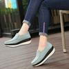 Women Flat Platform Loafers Ladies Elegant Suede Leather Shoes Slip On Women's Blue Casual Shoes