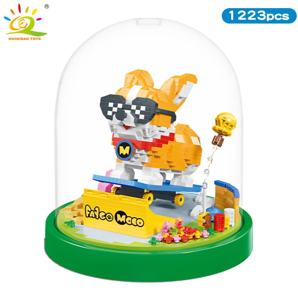 

Милый мультяшный корги, собака, строительные блоки, алмазные MOC, микро-кирпичи, модель животных, строительные игрушки для детей 01 no box