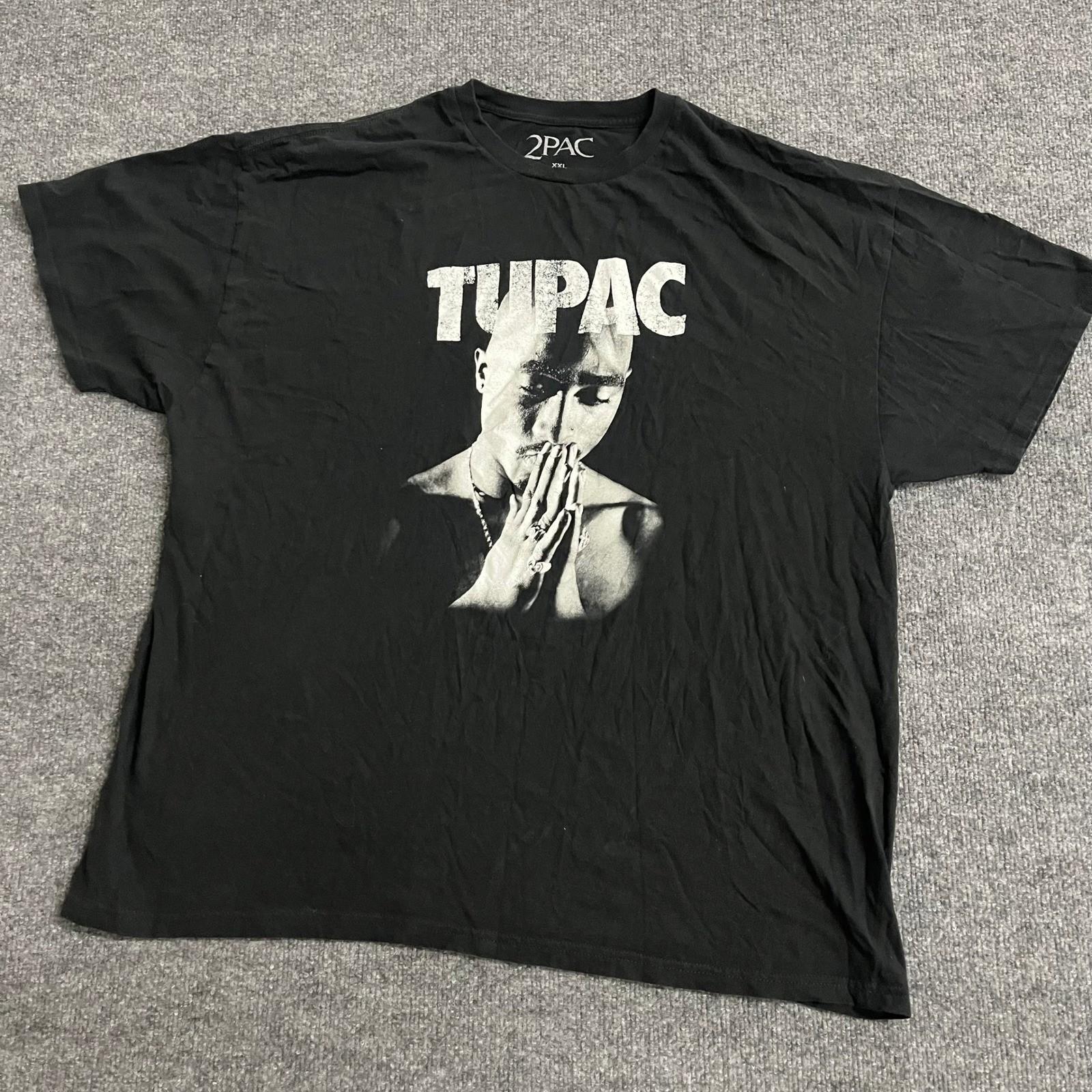 2Pac T-Shirt Mens Size XXL Black Graphic Hip Hop Rap Tee Short Sleeve Cotton XL