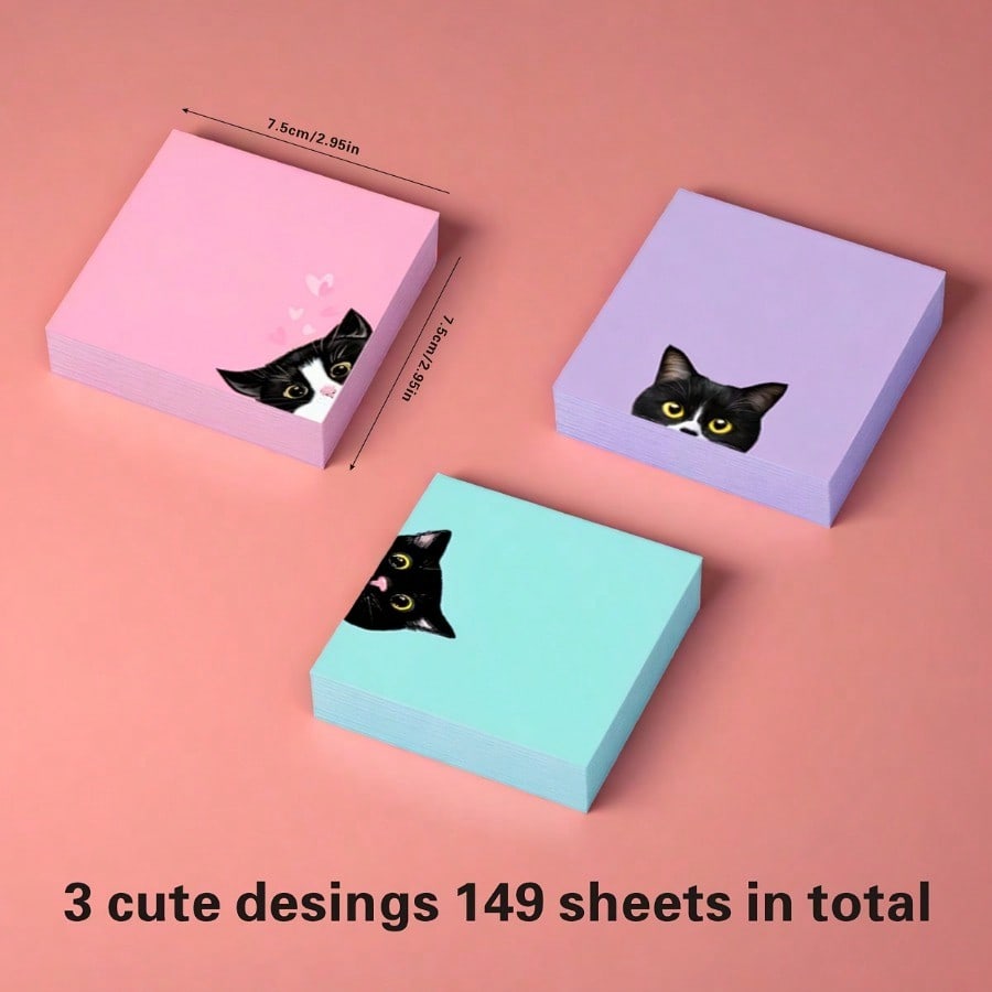 

3-Piece Charming Black Cat Decals | Water-Resistant Matte Vinyl for Laptops/Bottles/Diaries. Great for Cat Lovers & Teachers
