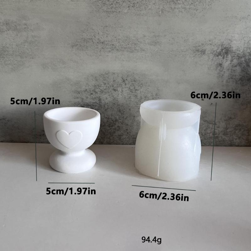 Heart Pattern Silicone Eggs Holder Molds for Crafting Candle Holder Eggs Tray Valentine's Day Decoration and Baking