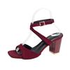 Fashion 2025 Summer New Women Sandals Square Head Chunky High Heels Women's Shoes Fashion Cross Belt Buckle Ladies Roman Heeled Sandales