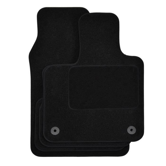 Tapis de sol - Fiat - 500e - Velours noir - 4 pièces - Antidérapant - Sur mesure