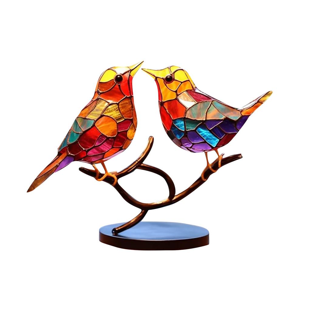 Bird Home Ornament Glass Color Handicraft Handmade Creative Gift Ornament Metal Ornament
