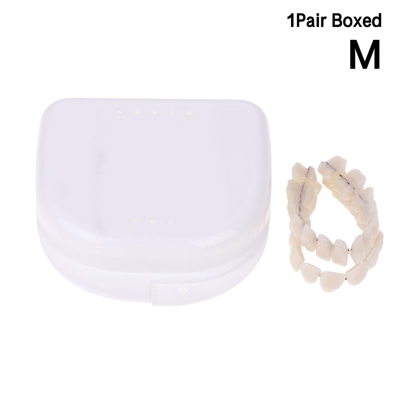 Boxed Resin Denture Upper Lower Teeth Full Mouth S/M/L Size Preformed Dentition Oral Care Teaching Model