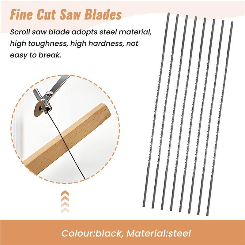ABWR-Scroll Saw Blades Plain End 5 Inch 24PCS 12 TPI Regular Tooth For Woodworking DIY