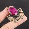 Faceted Kashmir Ruby Pendant Copper Pendant Gemstone Jewelry Statement Pendant Handmade Jewelry Pendant For Women Copper Jewelry For Gifts