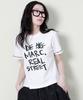 Deumakeu Logo Stitch Contrast Semi-Crop Short Sleeve T-Shirt Ivory
