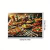 4 buc. Covorașe de Masă Imprimate Exquisite cu Design Creativ Stil Chinezesc și Modele de Mâncare Italiană Faceți Restaurantul Dvs. de Ceai Mai Frumos Covorașe de Masă din In