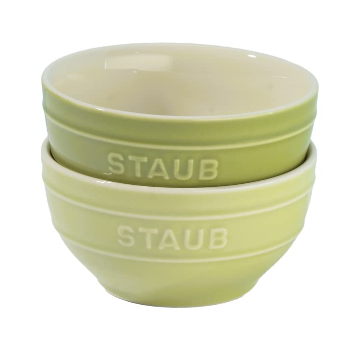 

staub Bowl Ceramic 12cm Set Macaron Ceramic Small Bowl Microwave Safe Japanese Ceramic Bowl Ceramic 2-Piece Green [Official Product] Z1023-687