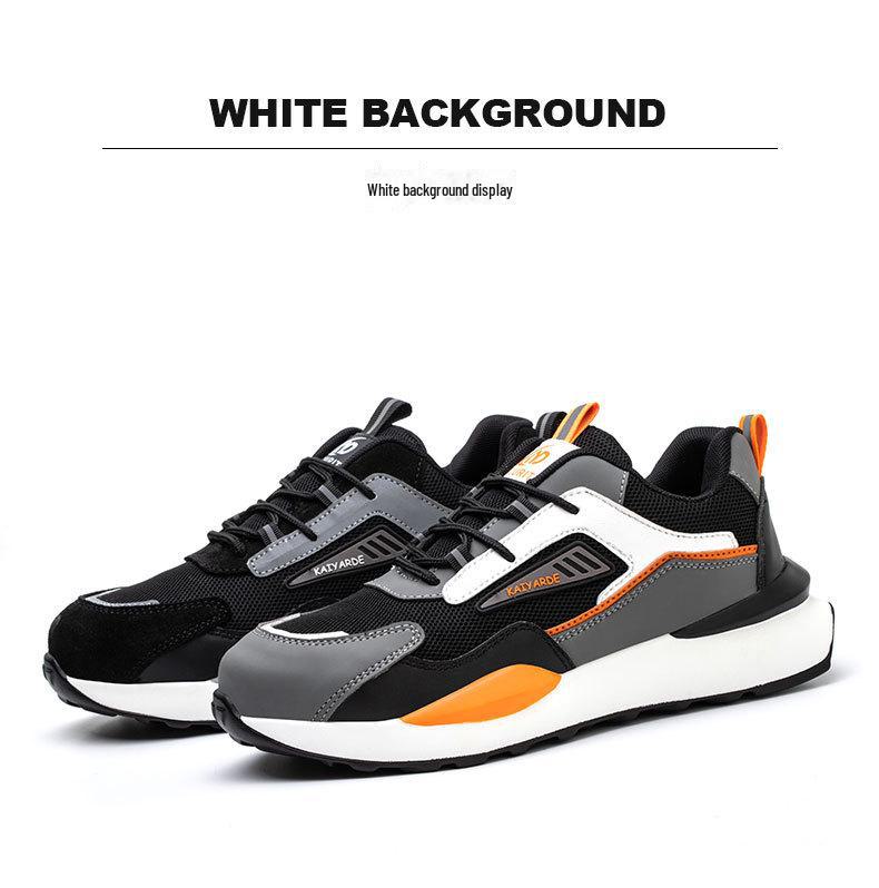 Scarpe antinfortunistiche da uomo ultraleggere con puntale in acciaio: Calzature da lavoro traspiranti, anti-schiacciamento, anti-perforazione, casual, con suola spessa, con suola morbida