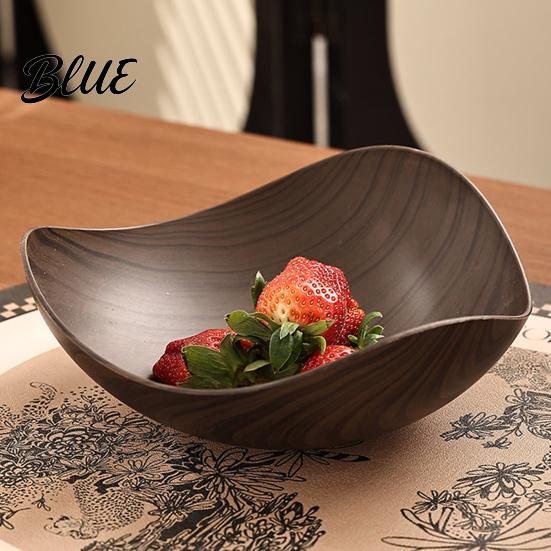 Decorative Fruit Platter Vintage Wood Grain Tray Food-Grade Snack Candy Serving Plate