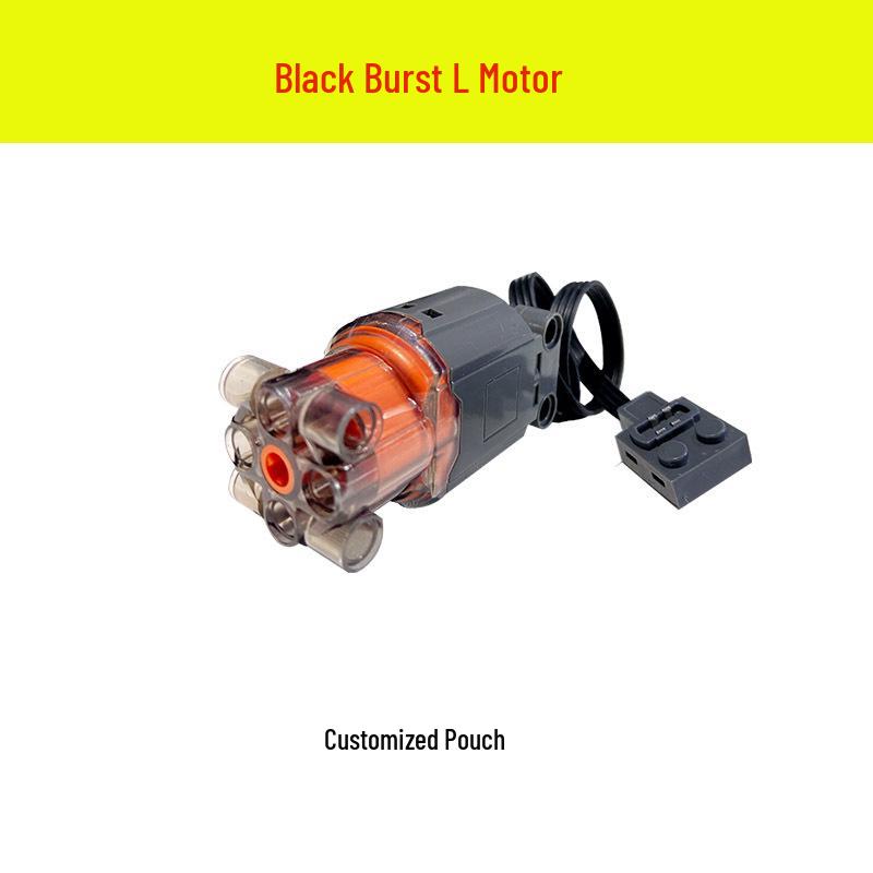 Remote Control High-Speed Motor & Battery Box for Lego Bricks with Black, Red, and Light Modifications