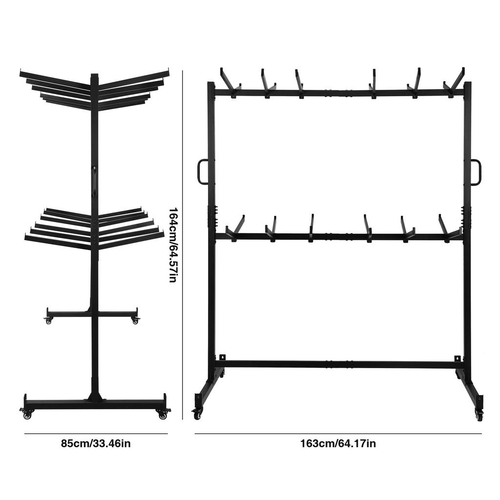 Folding Chair Storage Dolly with Locking Rubber Wheels Heavy Duty Chair Transport Mobile Seat Organizer for 12 Tables+42 Chairs