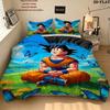 Son Goku Muster Bettwäsche Steppdecke Set Bettbezug Kissenbezug Zuhause Geburtstagsgeschenk(1 Bettbezug + 2 Kissenbezüge, ohne Füllung)