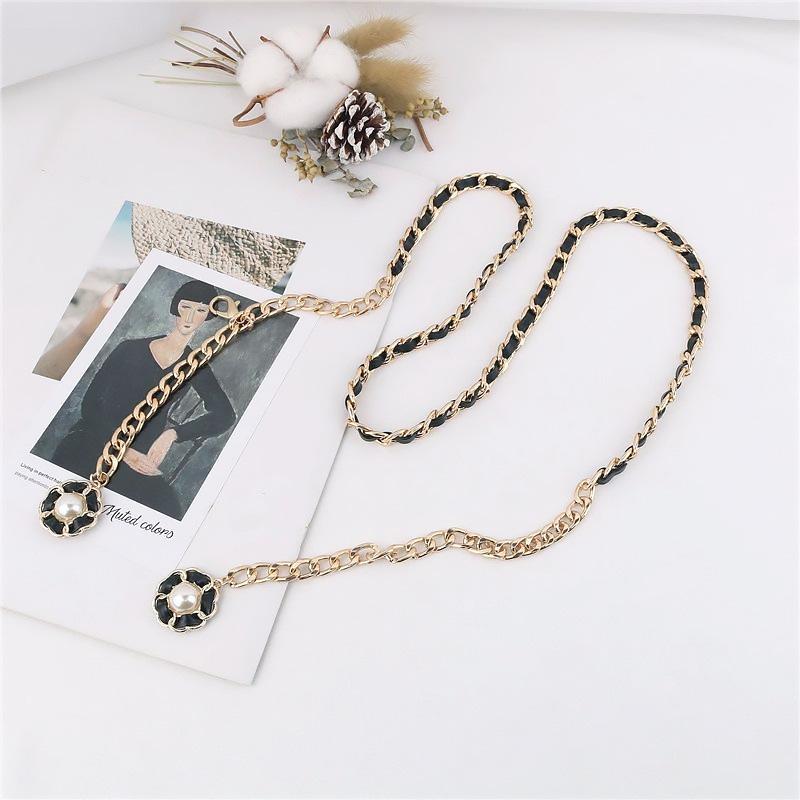 Women's Trendy Metal Waist Chain Belt with Decorative Skirt