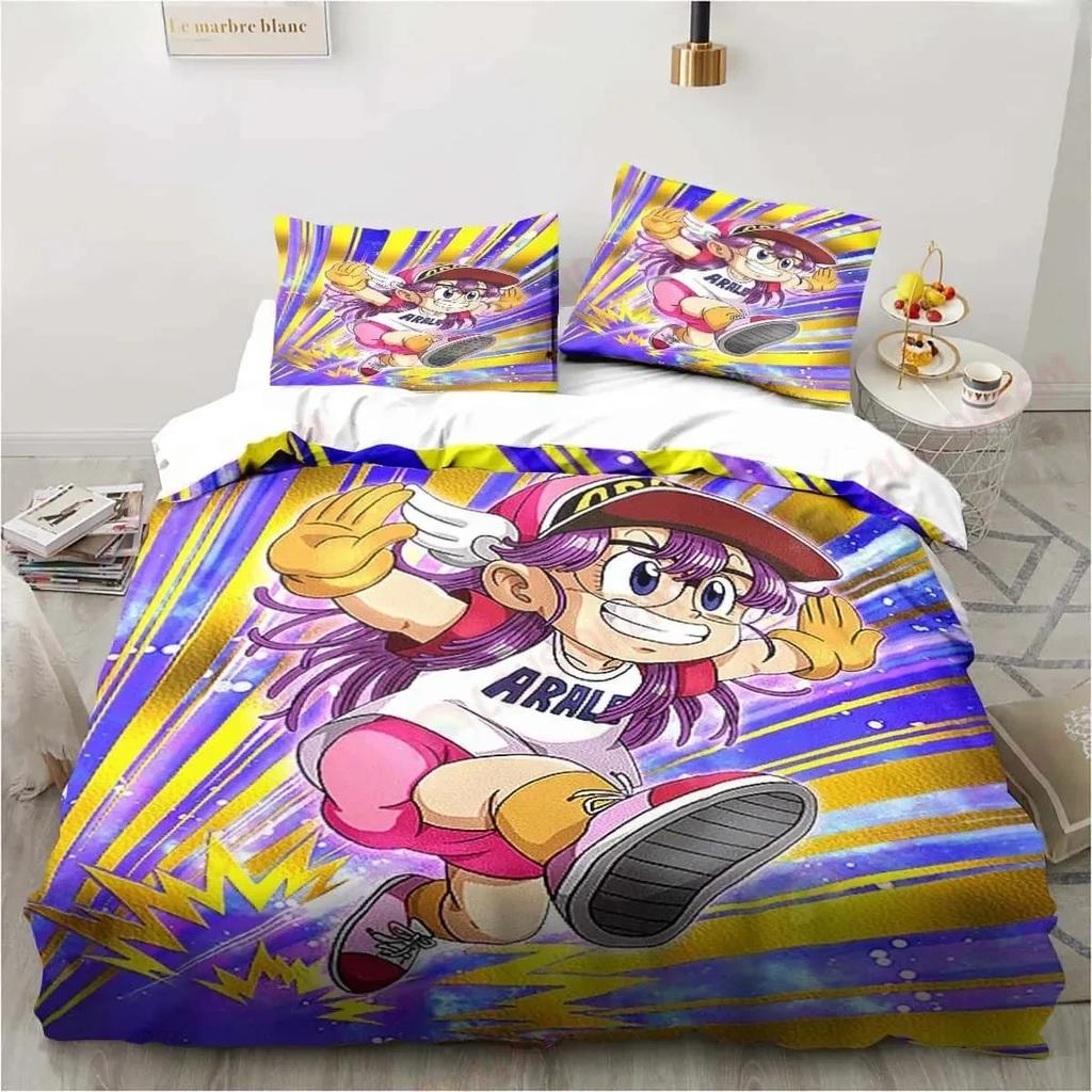 3D Carton DR S-Slump Arale Beding Set Shet King Twin Double Child Beding Set Mircofiber or Polyester Soft with Soft Fabric Duvet Cover Sets