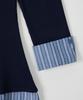 Salon De Yon Striped Shirt Detail Jersey Dress_ Navy