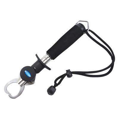Stainless Steel Fish Lip Gripper - 40lb Capacity with Built-in Scale, Fishing Rack & Mouth Clamp Tool
