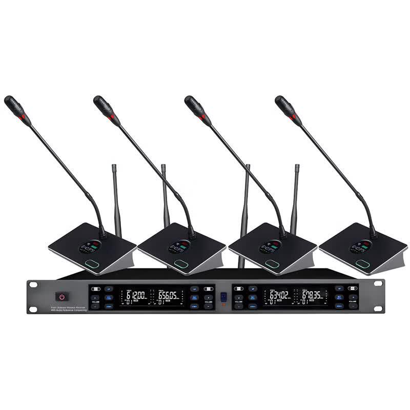 Lingxida Professional 4-Channel Wireless Gooseneck Microphone System (CN Version)
